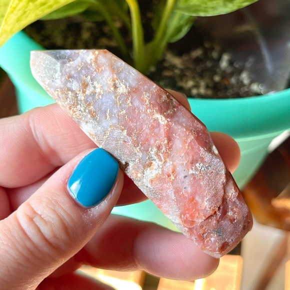 🌊Polished Druzy Pink Orbicular Ocean Jasper Crystal Slab🌊 - Picture 3 of 3